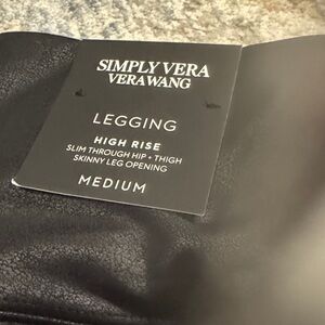Simply Vera Vera Wang Textured Black Leggings